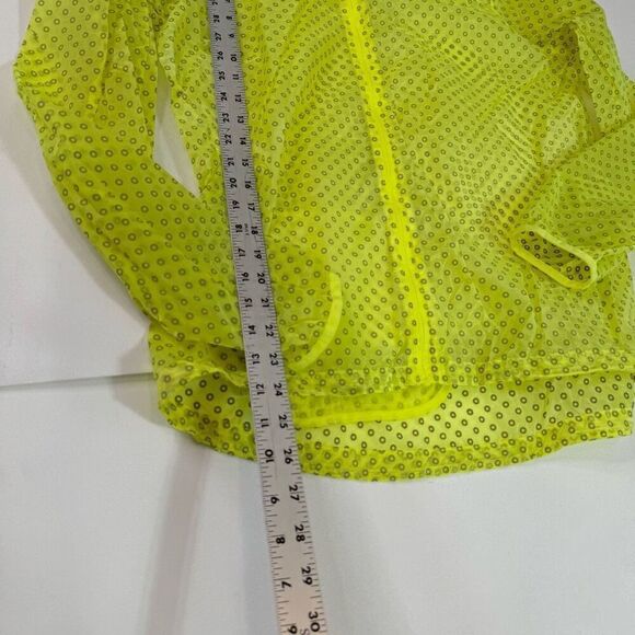 Nike Jacket Women XL Yellow Polka Dot Running Windbreaker Reflective Hooded Neon - Picture 2 of 8